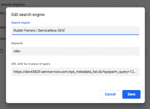 Chrome Edit Search Engine
