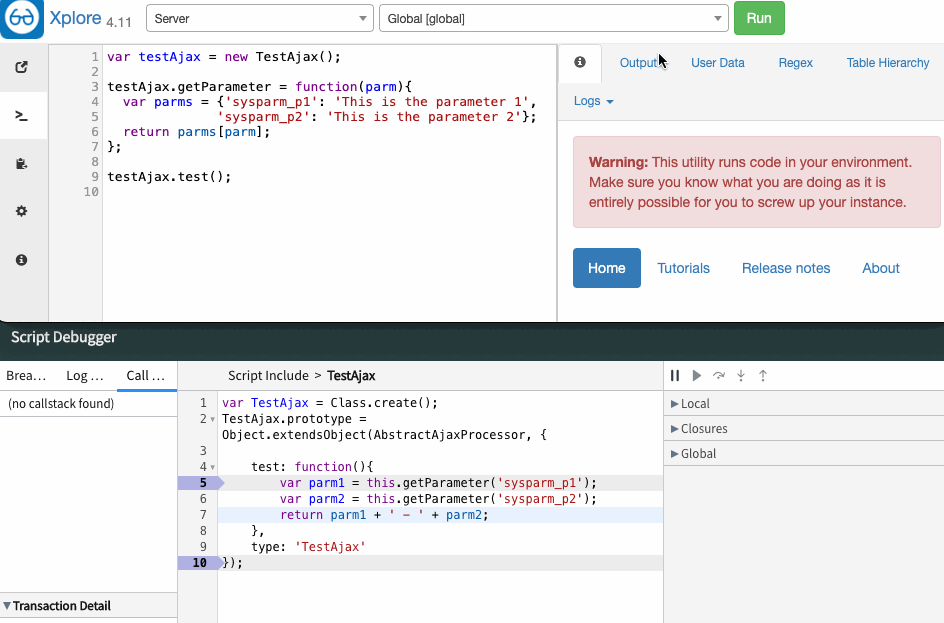Debug GlideAjax Client Callable Script Include Rub n Ferrero