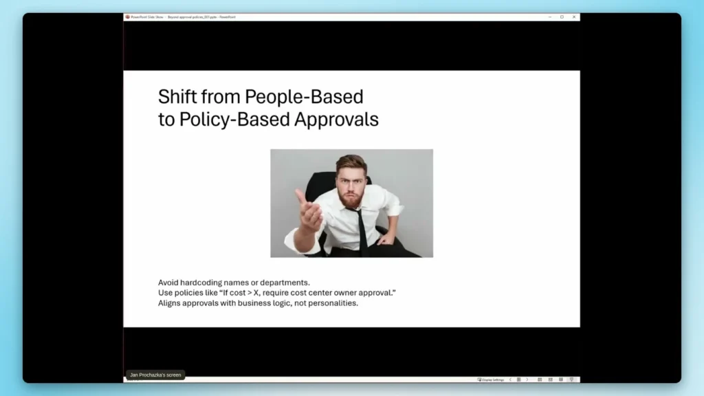 Screenshot of the nullEDGE 2025 Beating the Complexity of Approval Flows with Jan Procházka