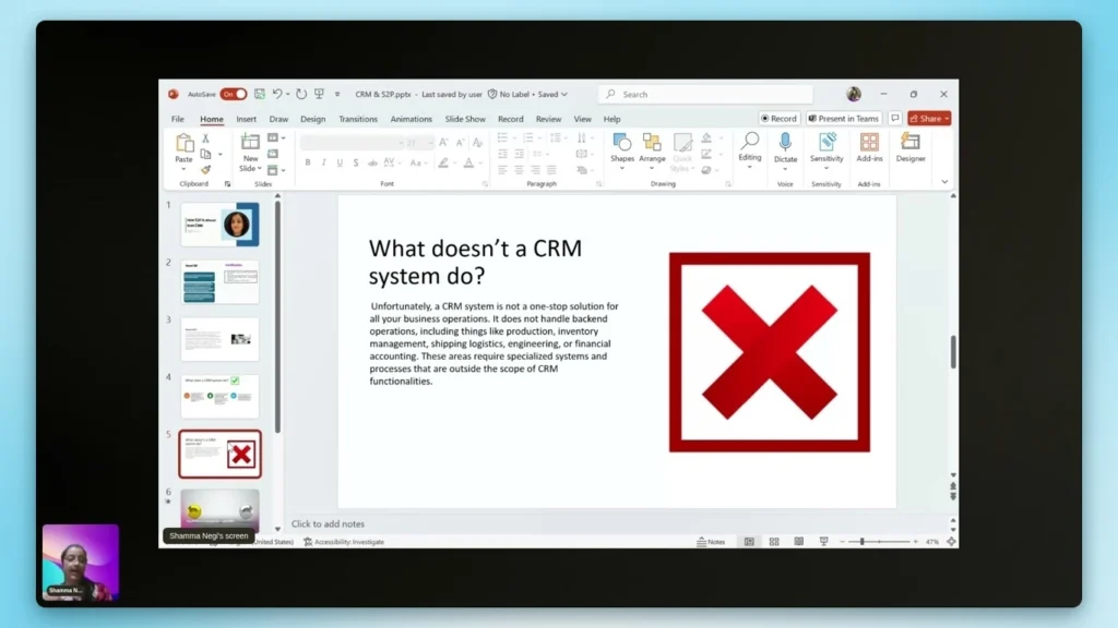 Screenshot of the nullEDGE 2025 How is CRM different from S2P and what features come from AI with Shanma Negi